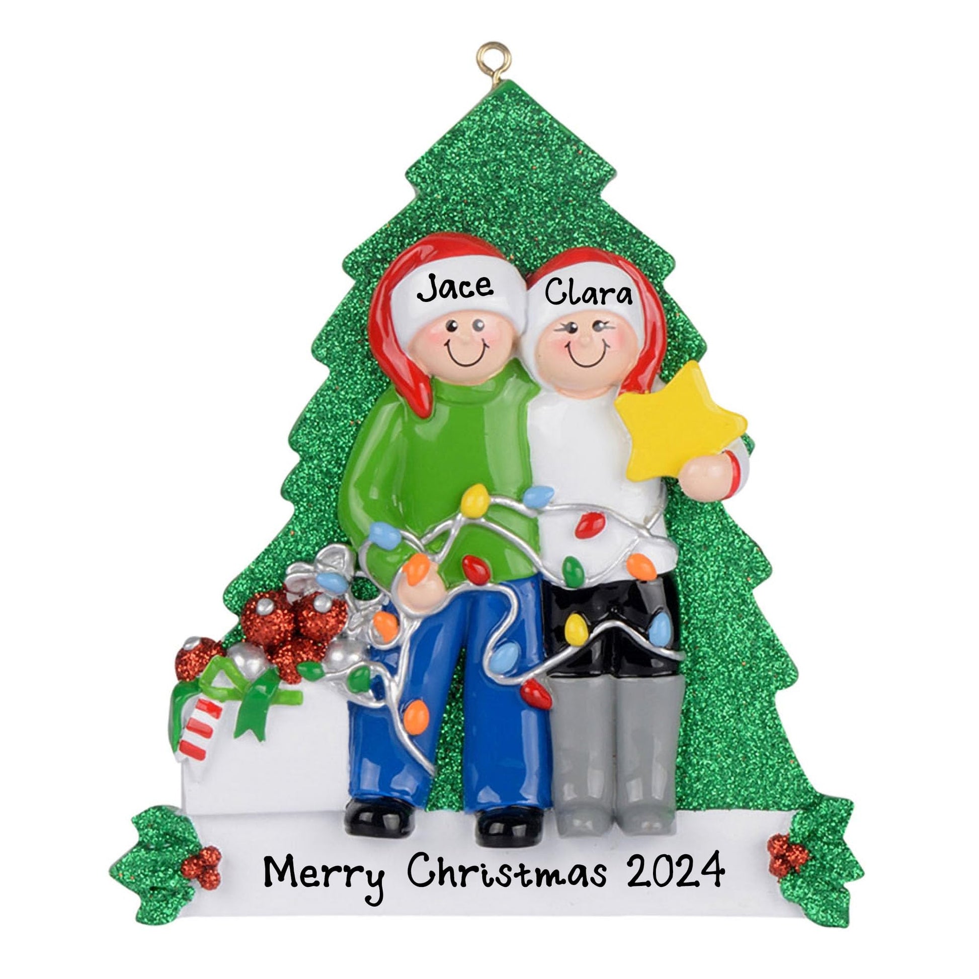 Personalized Happy Family Decorating Ornament (Family of 2)