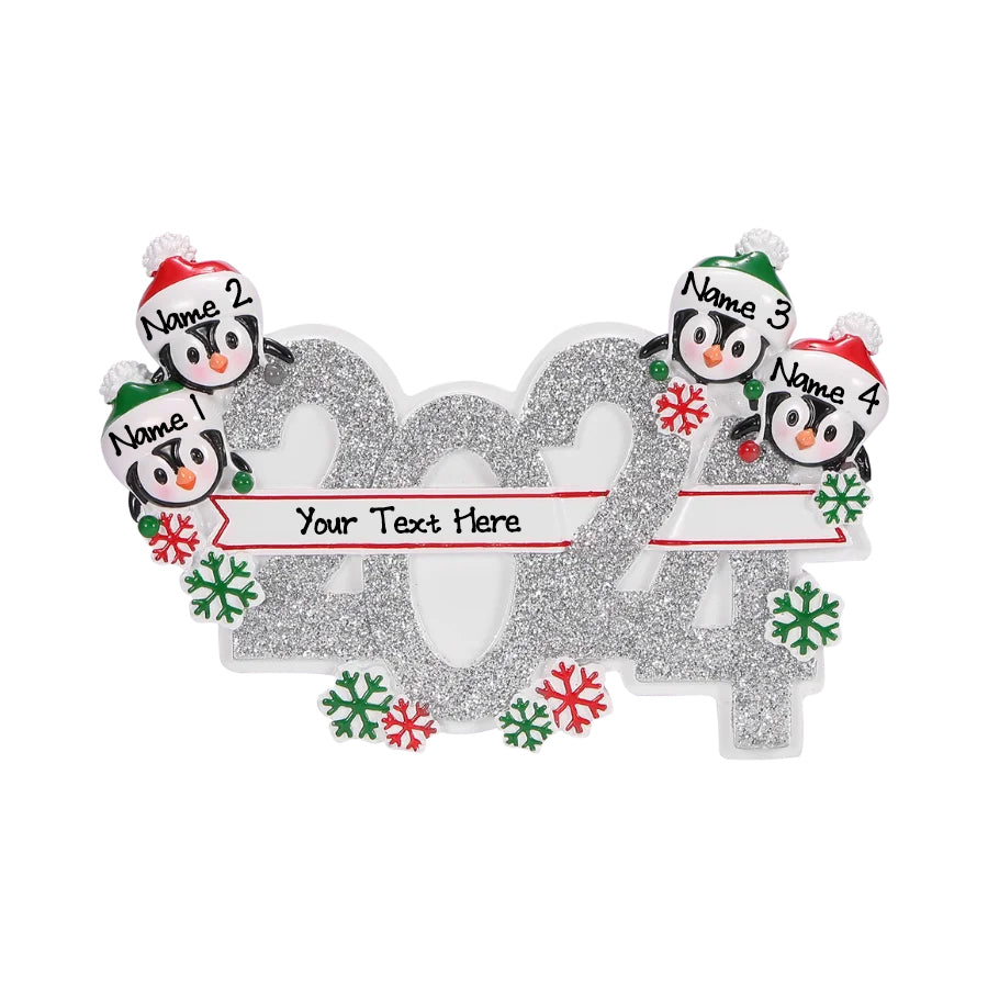 Personalized Family Christmas Ornament (Family of 4)