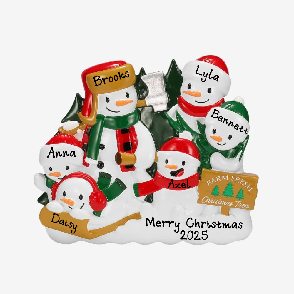 Personalized Christmas Tree Farm Christmas Ornament (Family of 6)