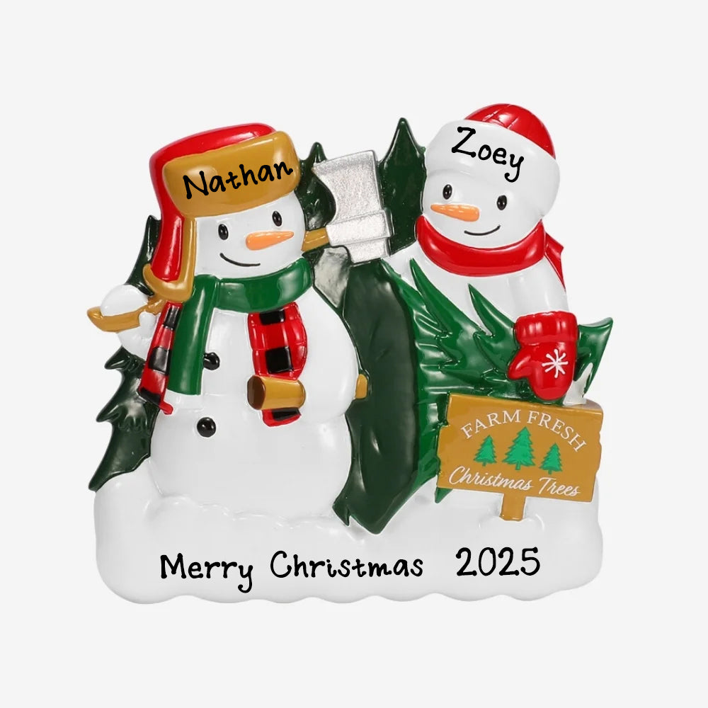 Personalized Christmas Tree Farm Christmas Ornament (Family of 2)