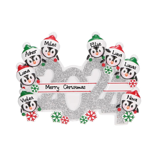 Personalized Family Christmas Ornament (Family of 8)