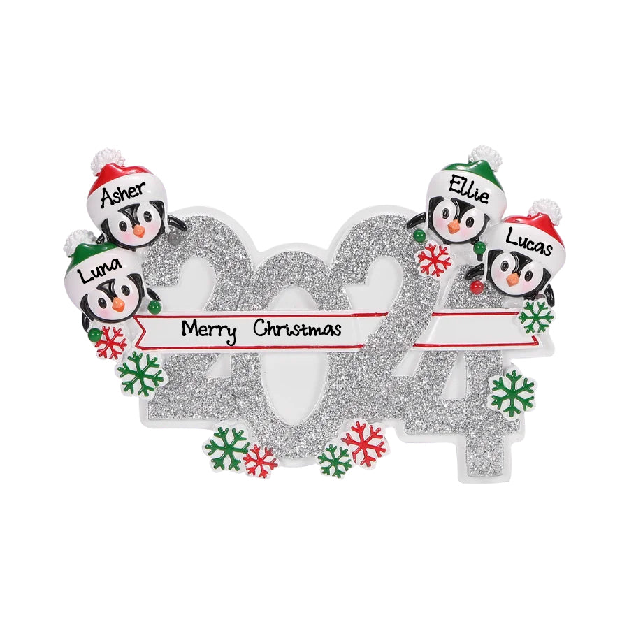 Personalized Family Christmas Ornament (Family of 4)