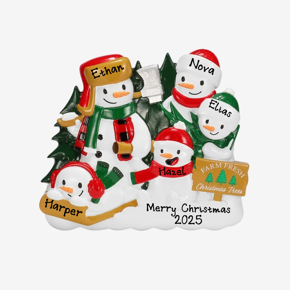 Personalized Christmas Tree Farm Christmas Ornament (Family of 5)