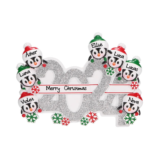 Personalized Family Christmas Ornament (Family of 7)