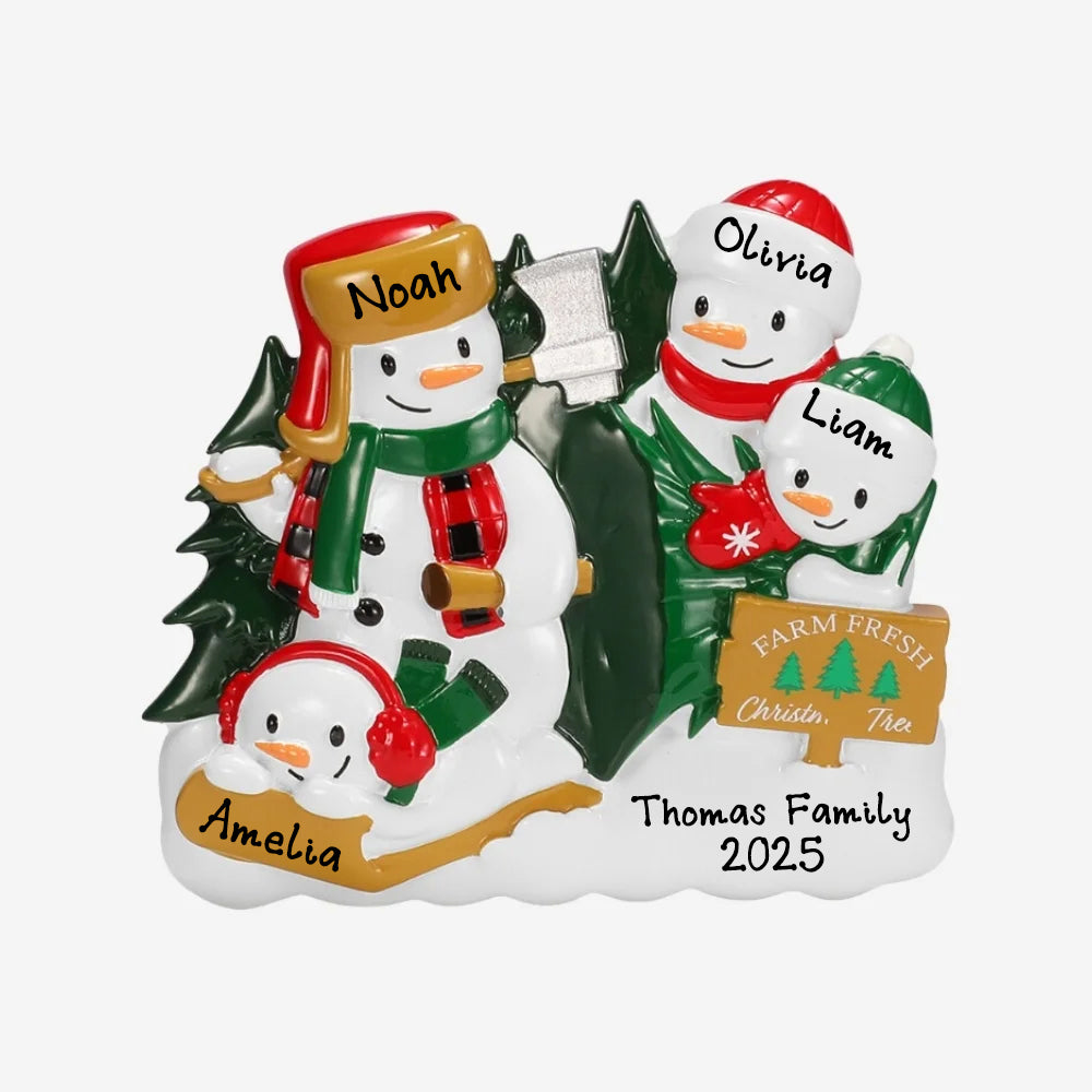Personalized Christmas Tree Farm Christmas Ornament (Family of 4)