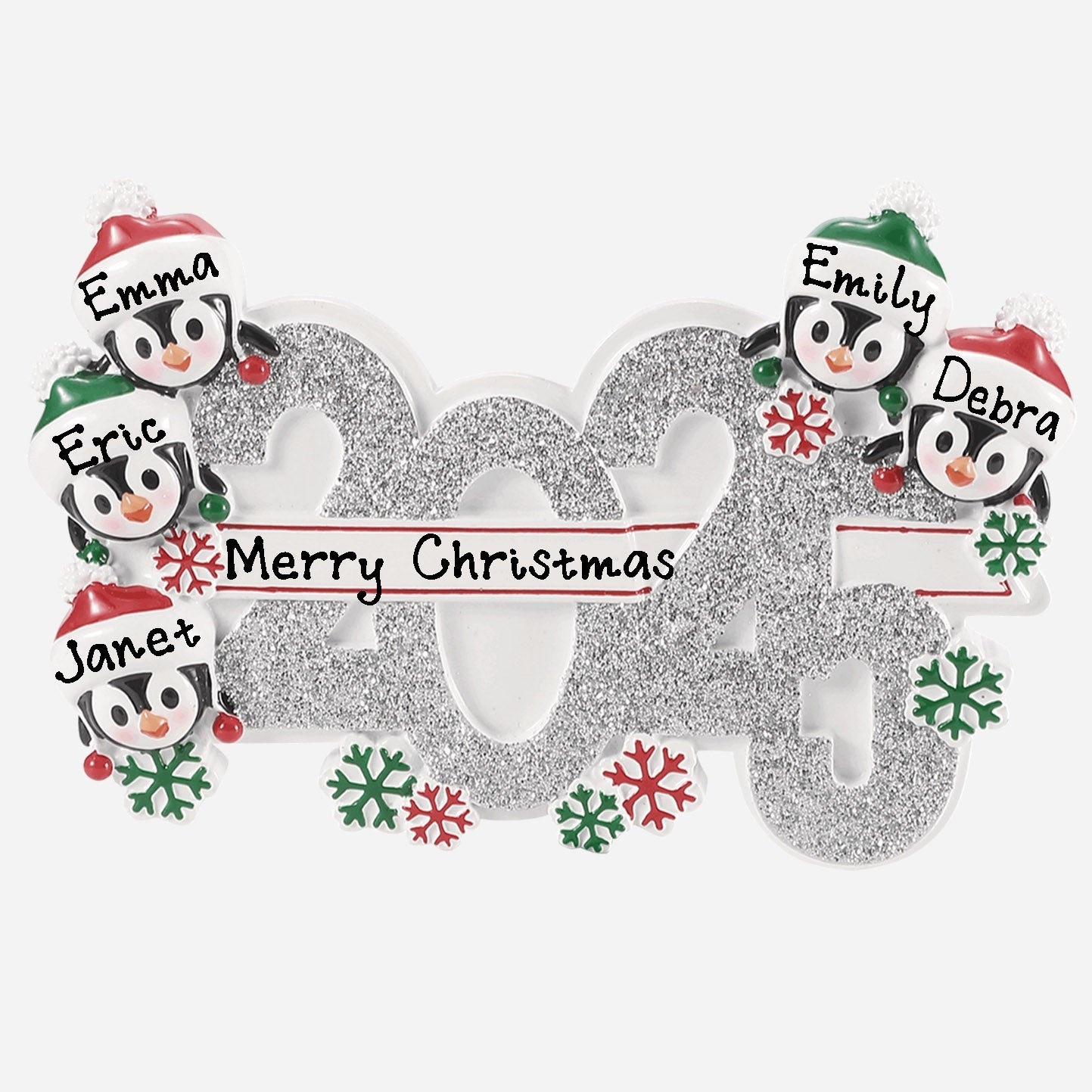 Personalized Family Christmas Ornament (Family of 5)