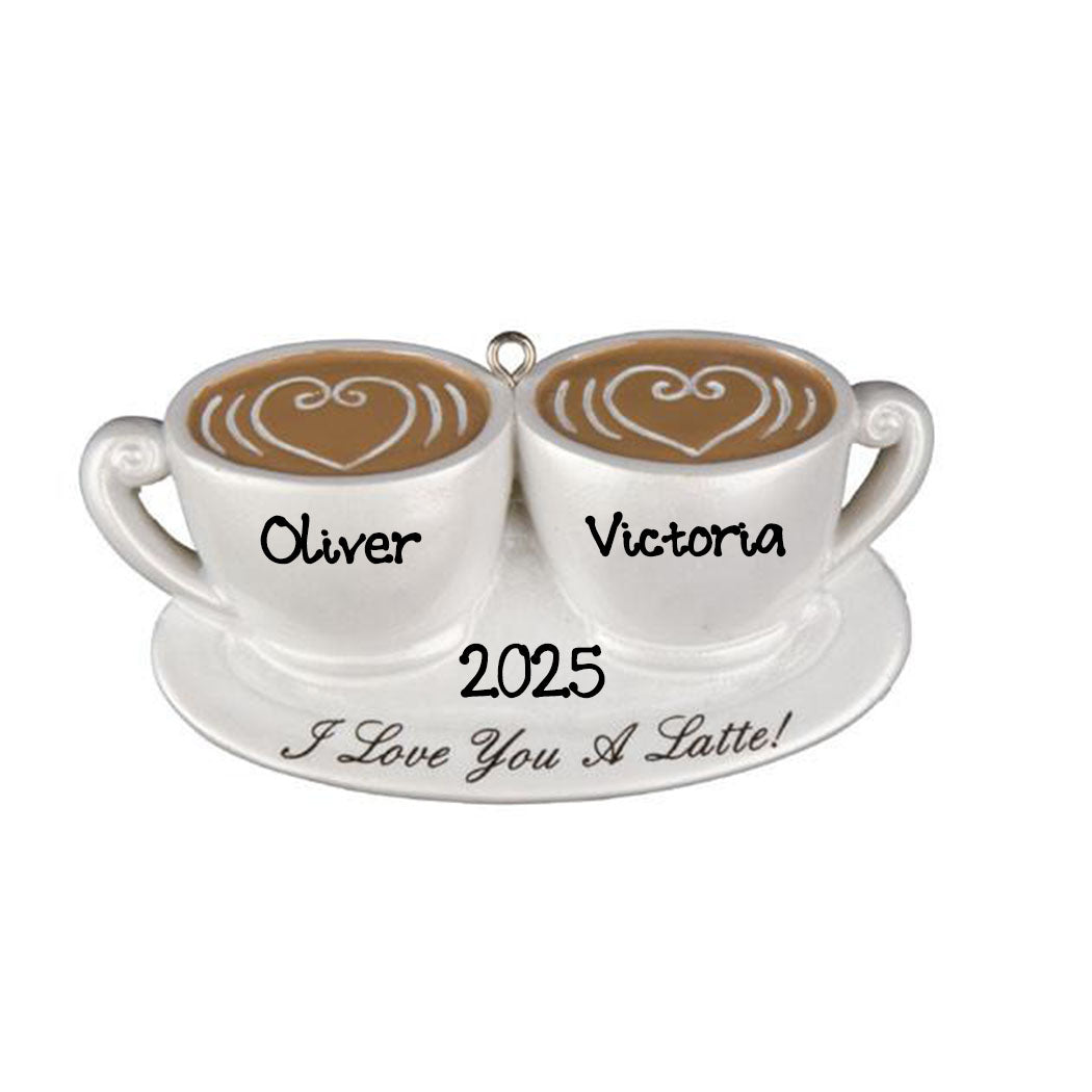 Couple Coffee Christmas Personalized Ornament