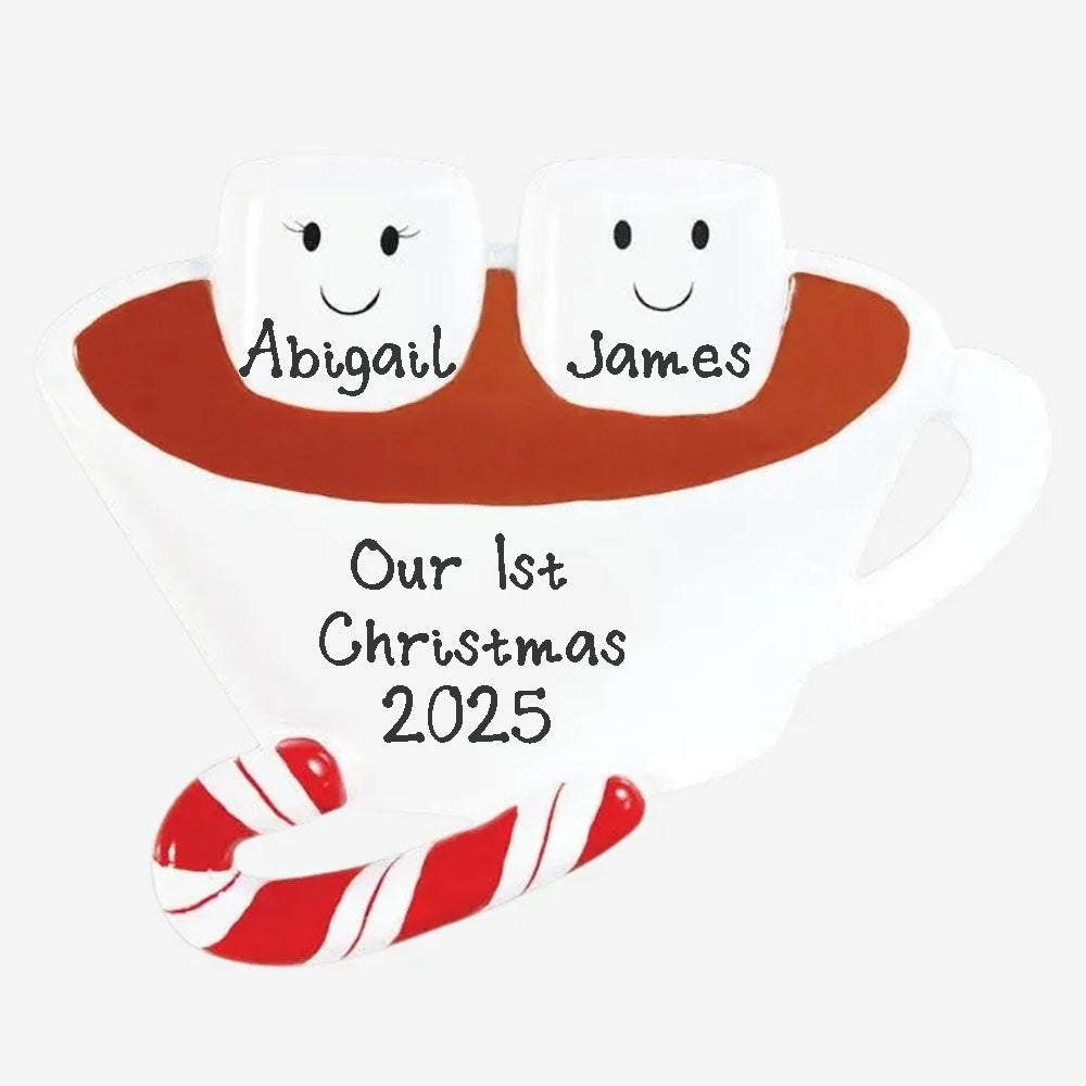 Marshmallow Hot Chocolate Family Personalized Ornament (Family of 2)