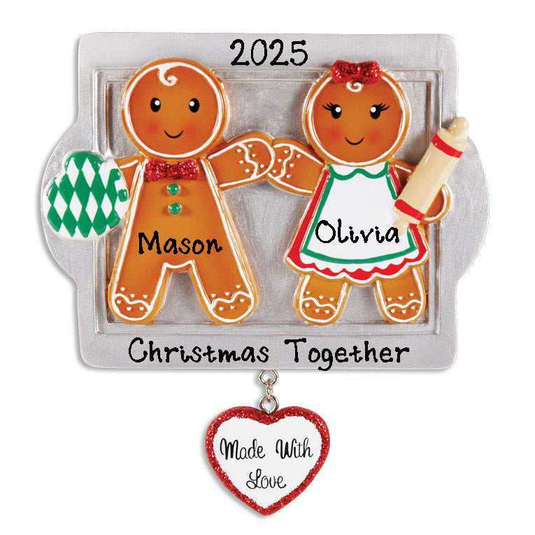 Gingerbread Made with Love Family Personalized Ornament (Family of 2)