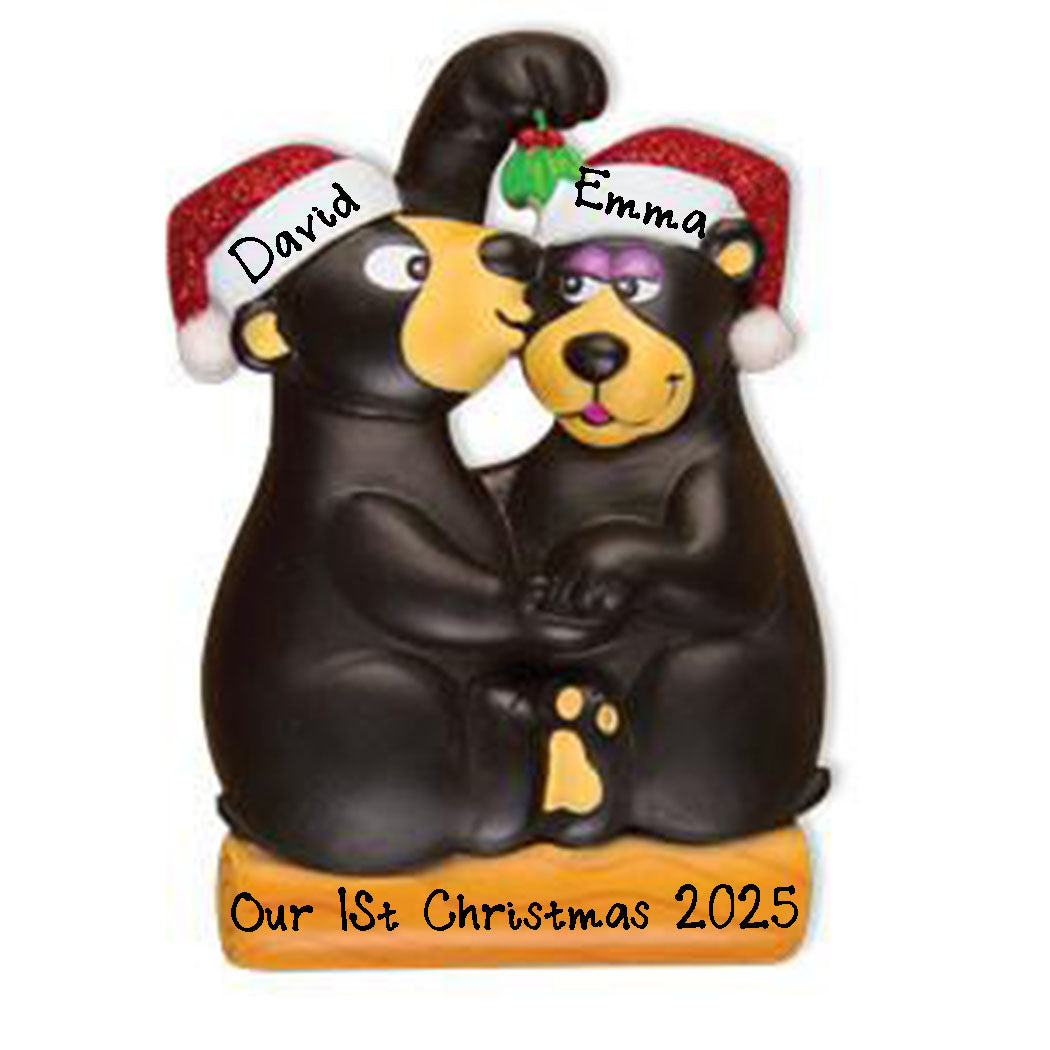 Black Bear Couple Personalized Ornament
