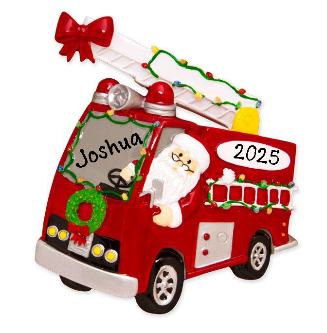 Christmas Parade Fire Truck Personalized Ornament