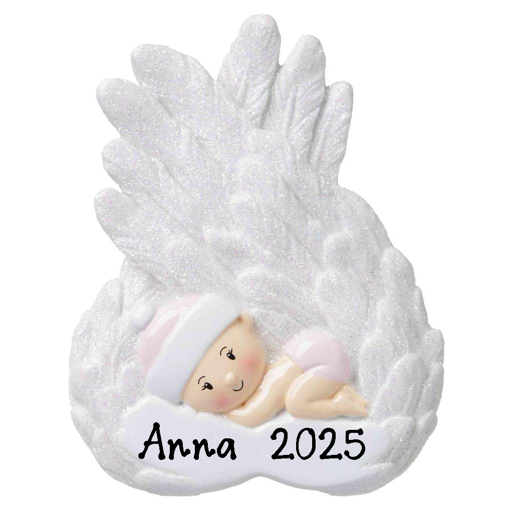 Personalized Baby Girl Angel Ornament