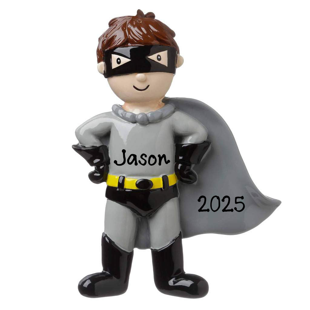 Super Hero Ornament (Grey)