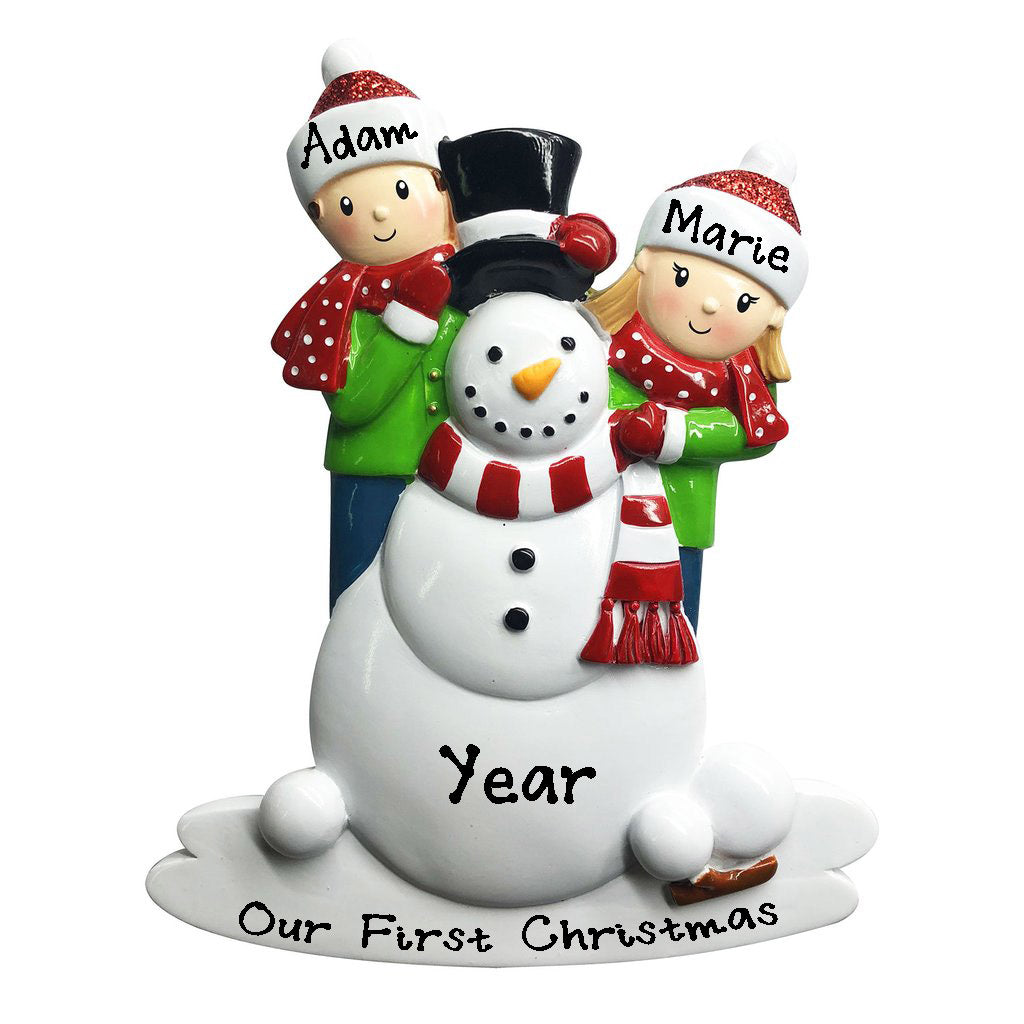 Building Snowman Family Ornament (Family of 2)