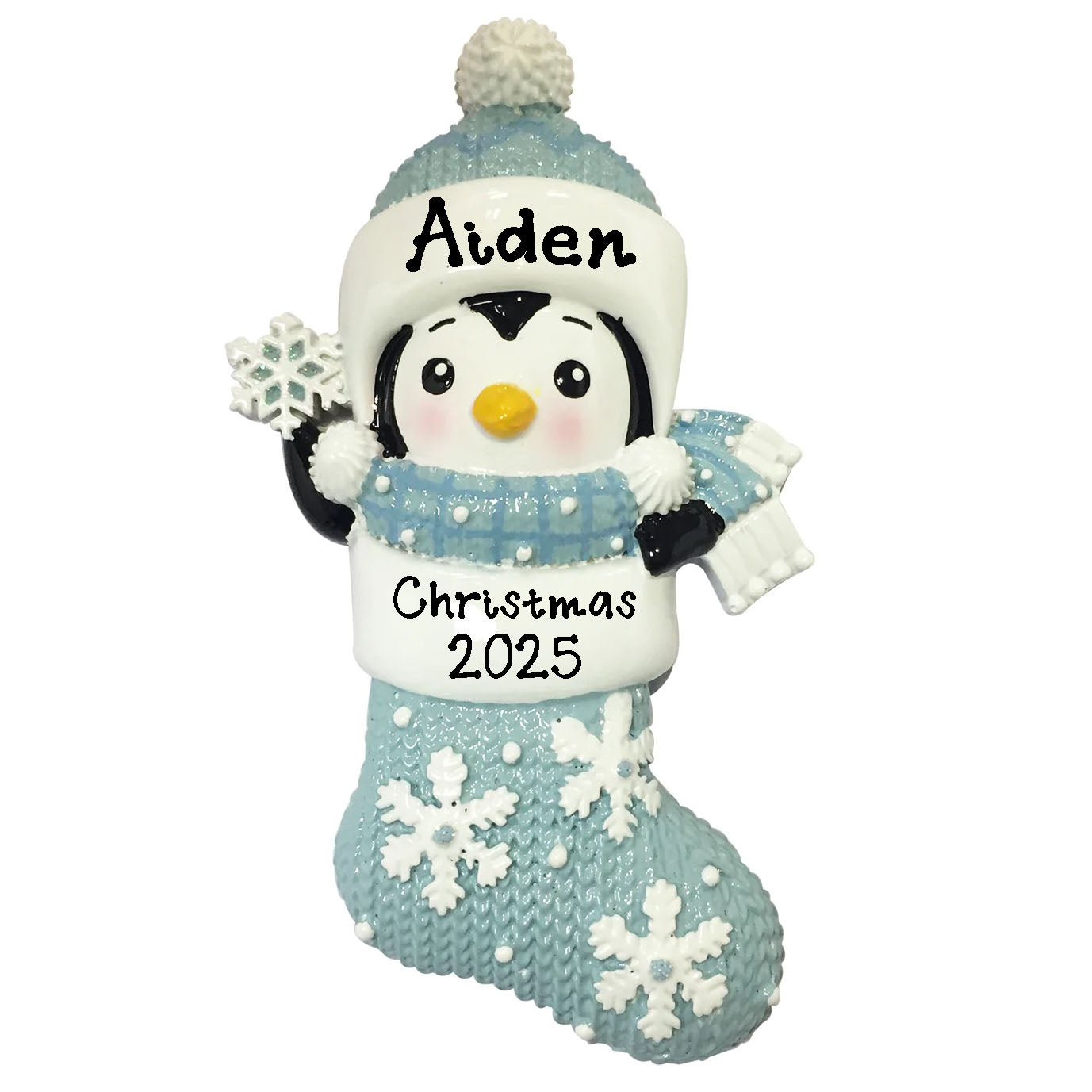 Penguin Personalized Baby`s First Christmas (Baby Boy)