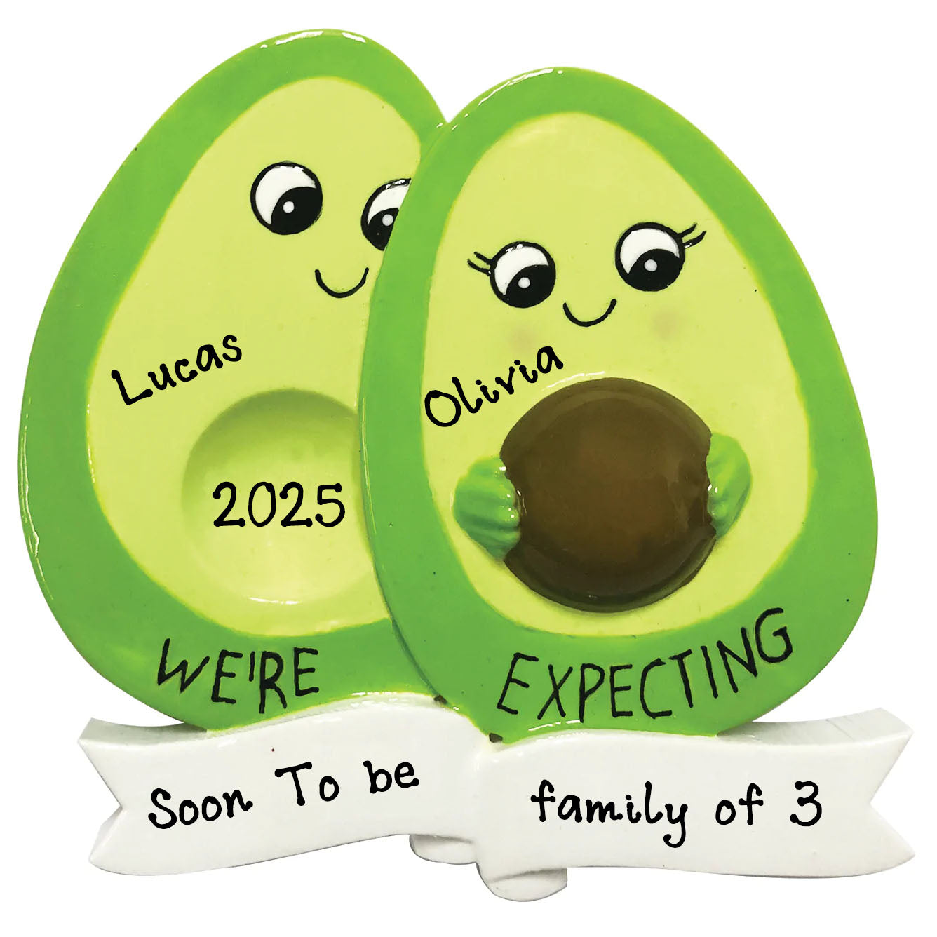 Avocado Couple Personalized Christmas Ornament