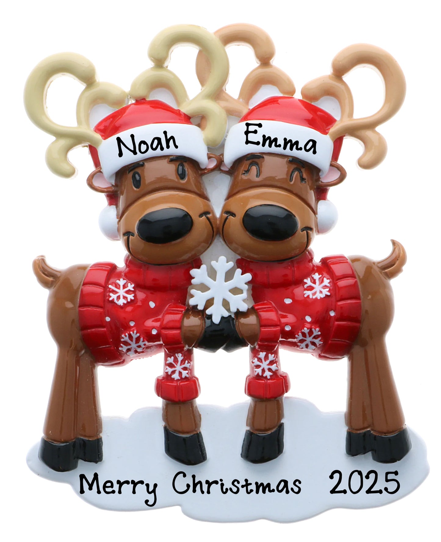 Personalized Mr. & Mrs. Reindeer Family Ornament (Family of 2)
