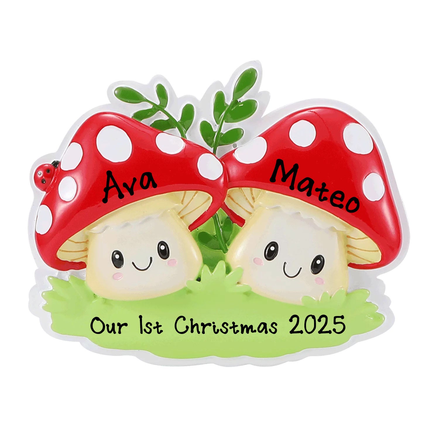 New Lucky Mushroom Family Personalized Ornament (Family of 2)