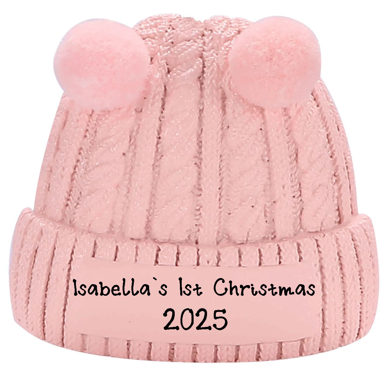 Baby`s First Christmas Ornament New Born Baby Gift (Pink)