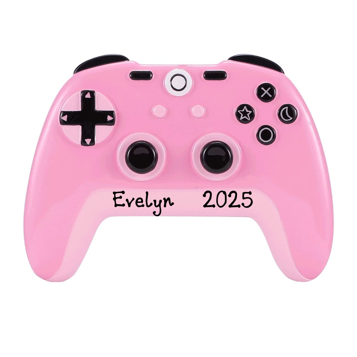 Personalized Video Game Player Ornament (Pink Controller)