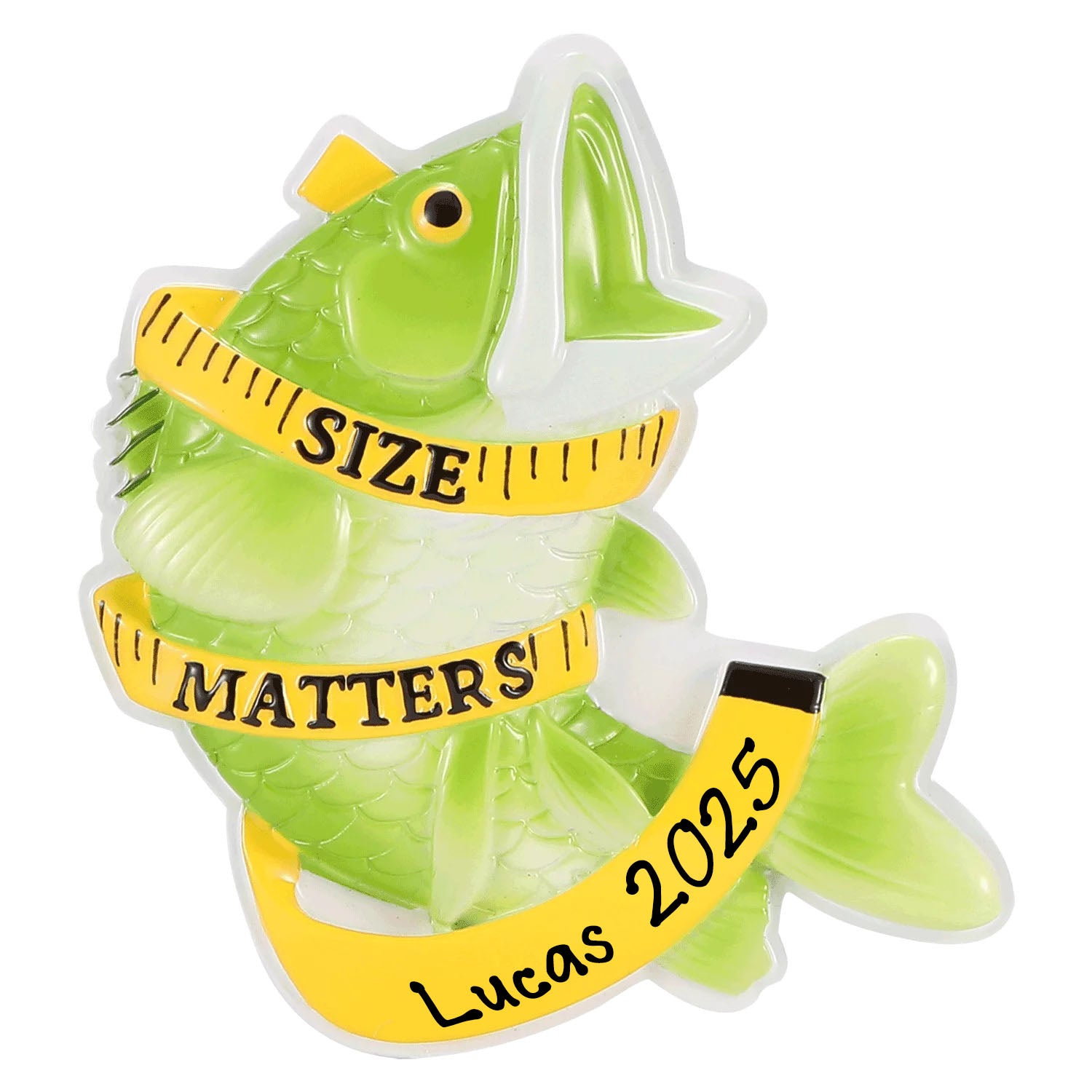 Personalized Fish Size Matters Christmas Ornament