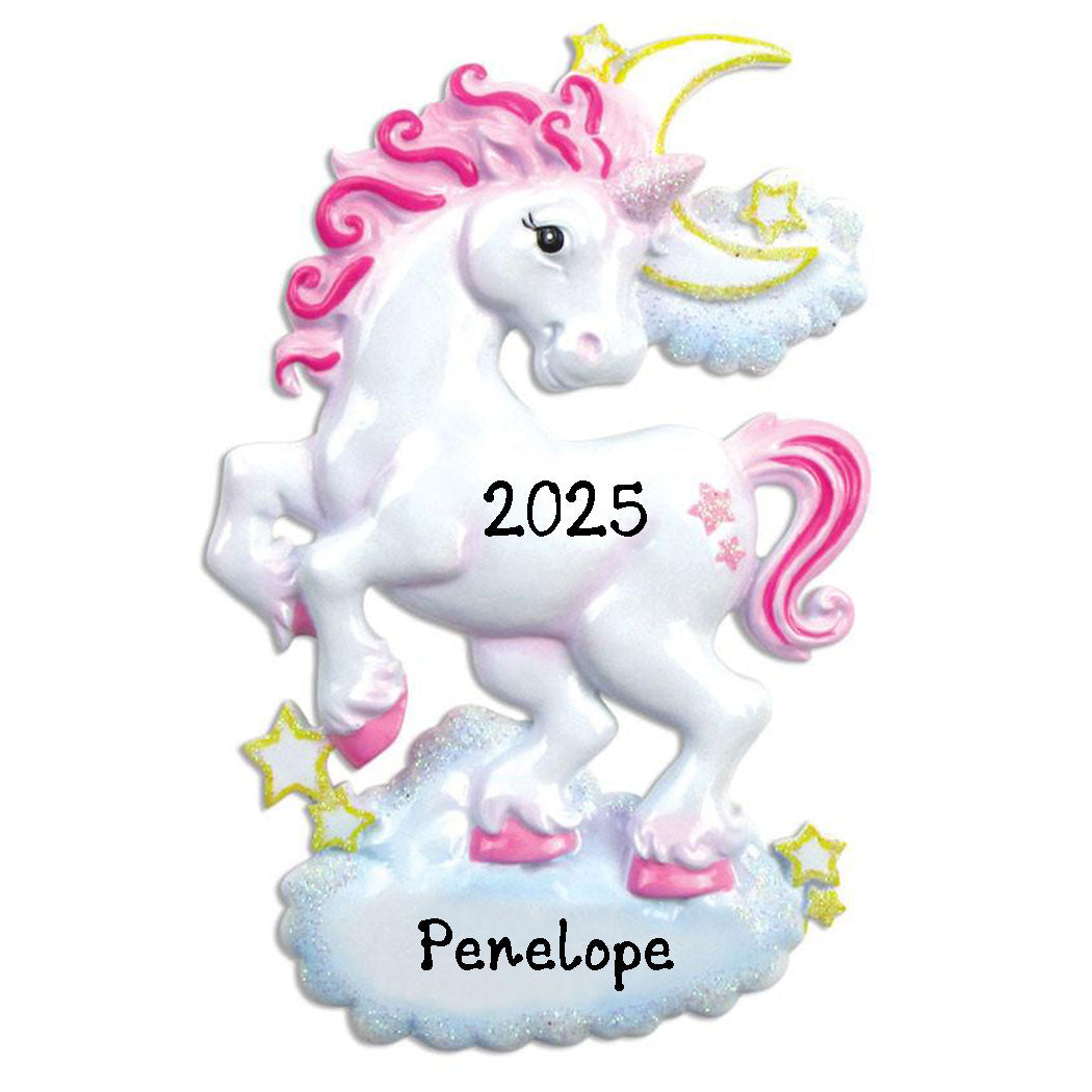 Pink Unicorn Personalized Ornament