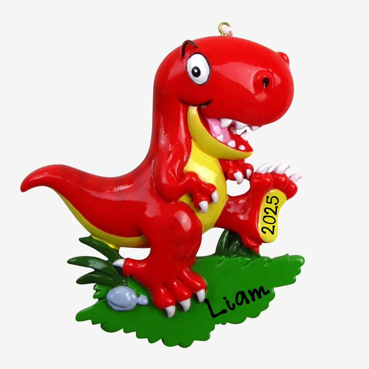 T-REX Dinosaur Personalized Ornament (Red)