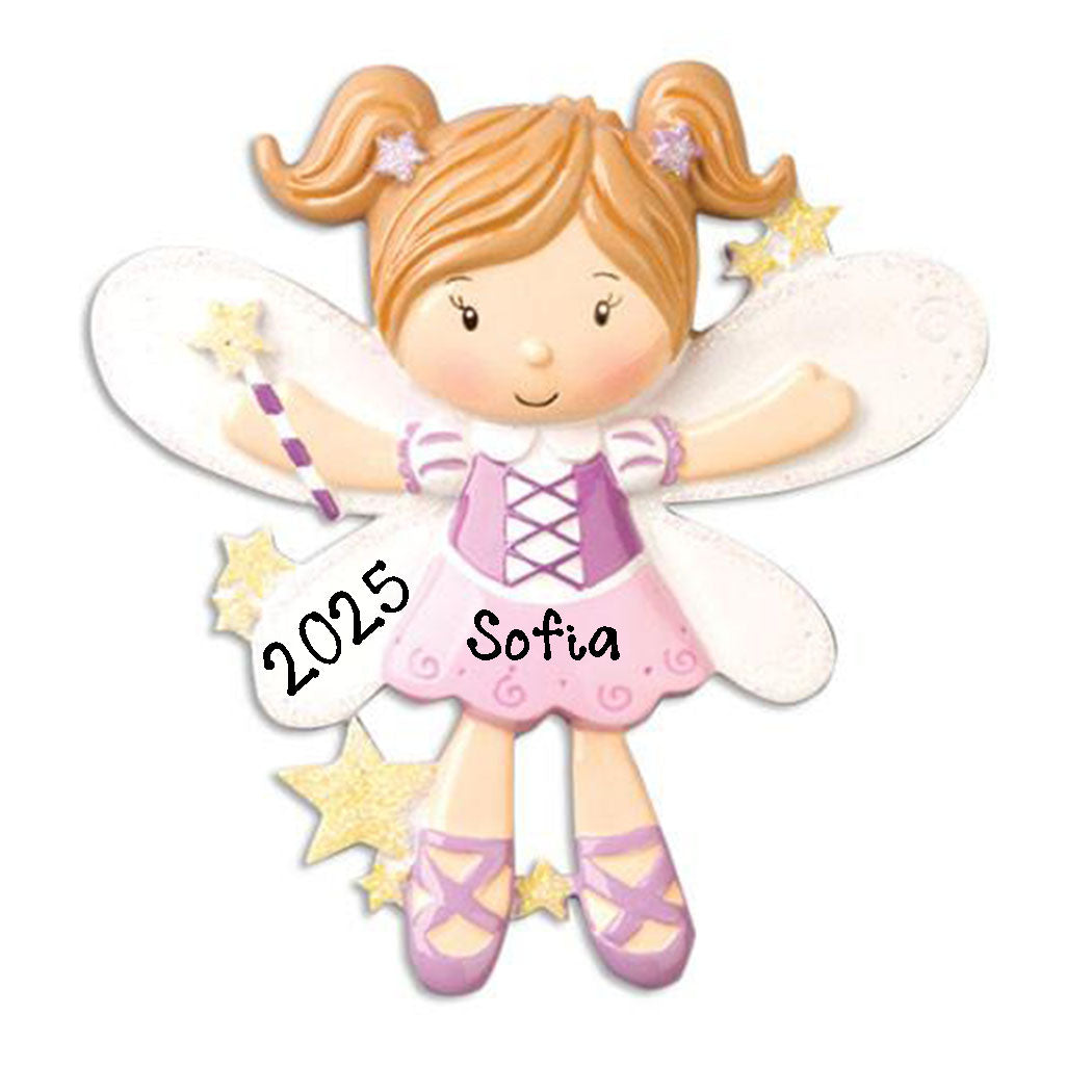 Personalized Fairy Ballet Ornament (Pink)
