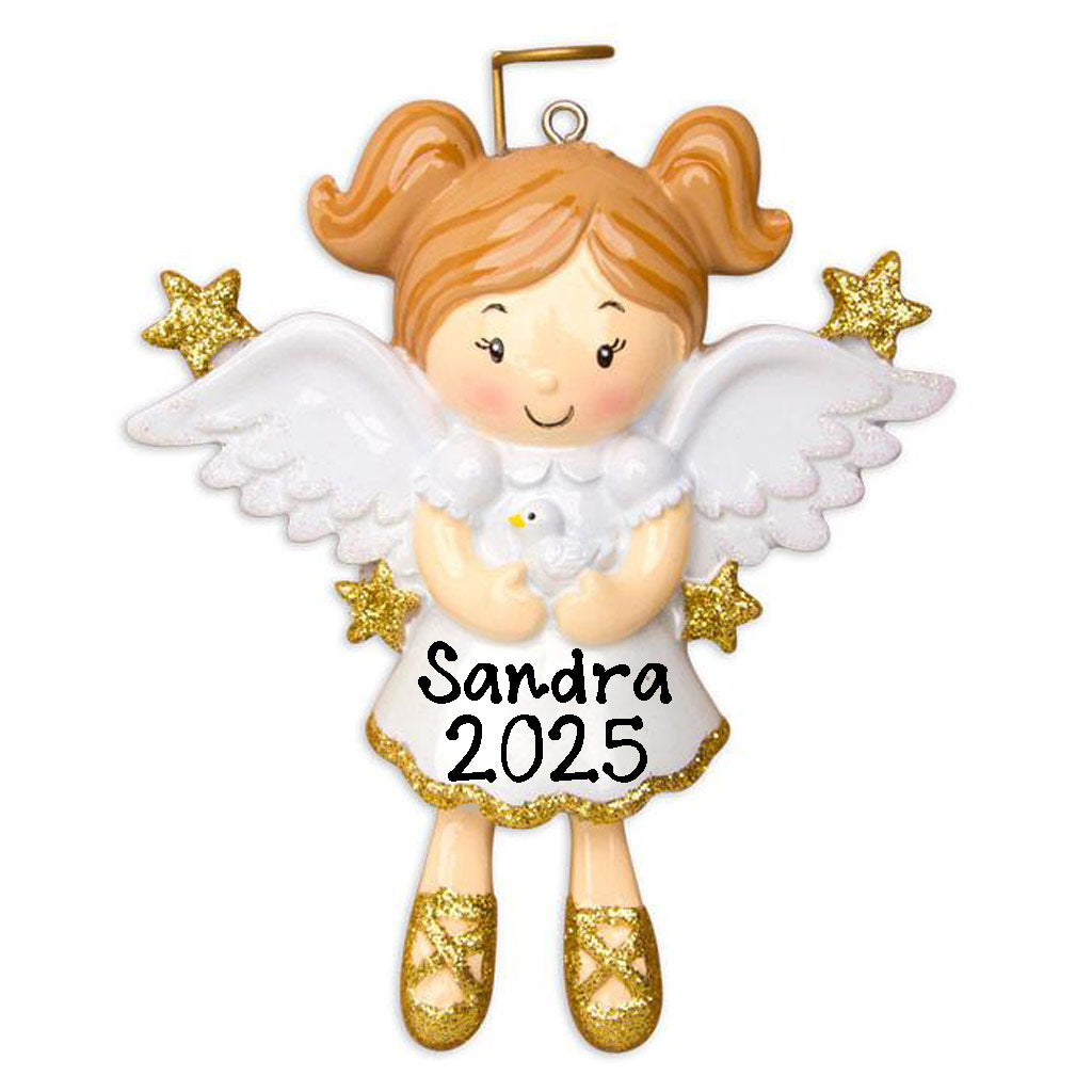 Personalized Angel with Dove Ornament
