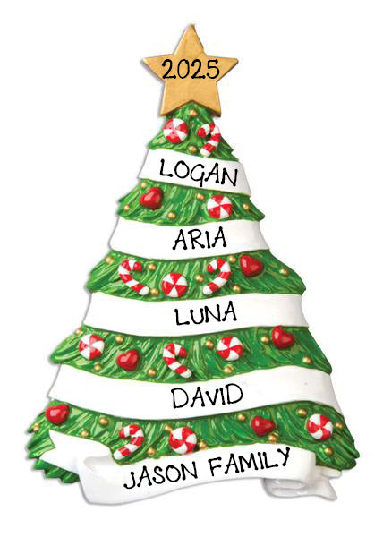 Grandmas Grandchild List Ornament (Green)