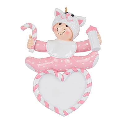 Animal Hat Baby Christmas Ornaments (Pink)