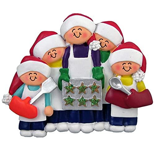Baking Cookies Family Personalized Ornament (Family of 5)
