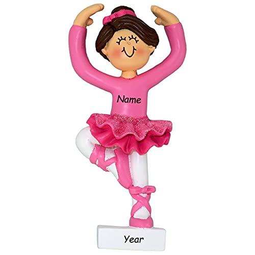 Ballerina Blonde Girl Pointe Shoes Personalized Ornament (Brunette Girl) Default Title