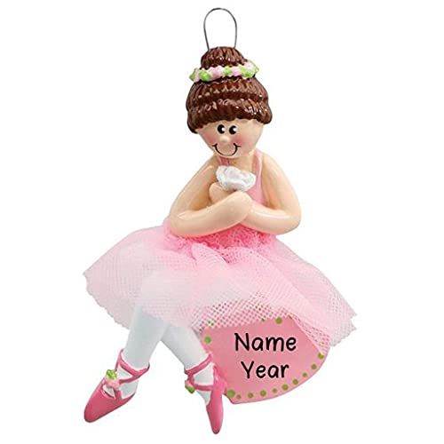 Ballerina Girl Sitting On Heart Personalized Ornament Default Title