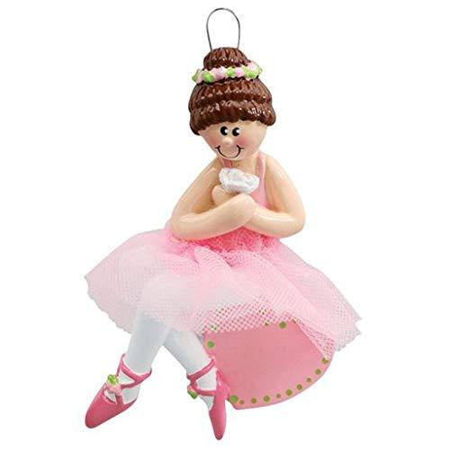 Ballerina Girl Sitting On Heart Personalized Ornament
