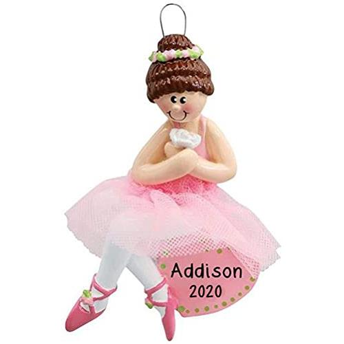 Ballerina Girl Sitting On Heart Personalized Ornament