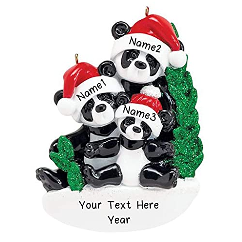 Bamboo Panda Family Personalized Ornament (Family of 3) Default Title
