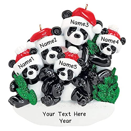 Bamboo Panda Family Personalized Ornament (Family of 5) Default Title