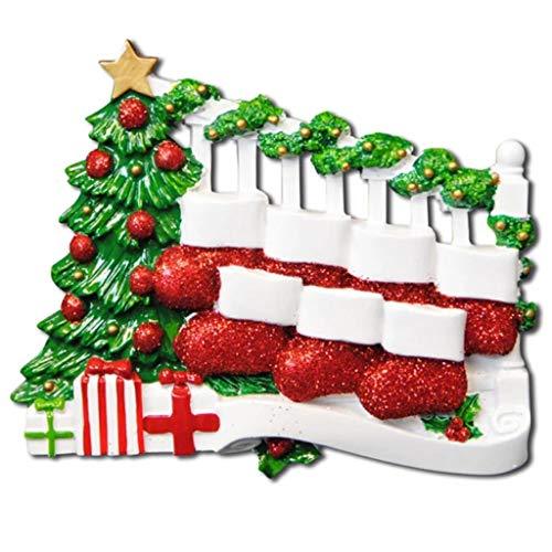 Bannister with Stocking Family Personalized Ornament (Family of 7)