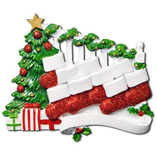 Bannister with Stocking Family Personalized Ornament (Family of 9)