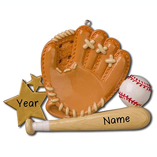 Baseball Glove and Bat Personalized Ornament Default Title