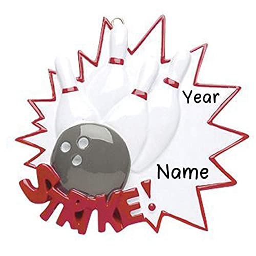 Black Ball Strike Bowling Personalized Ornament Default Title