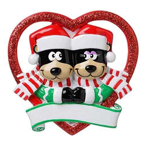 Black Bear Couple Christmas Personalized Ornament