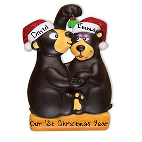 Black Bear Couple Personalized Ornament