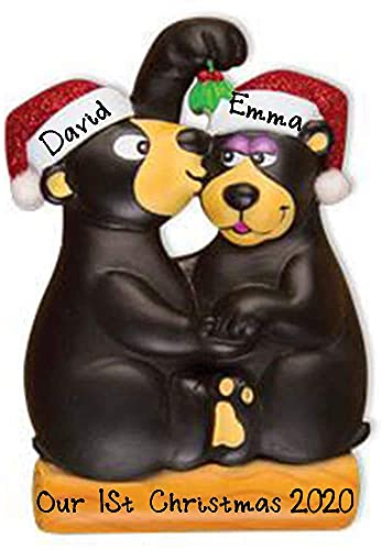 Black Bear Couple Personalized Ornament
