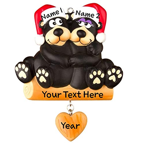 Black Bear Family Personalized Ornament (Family of 2) Default Title