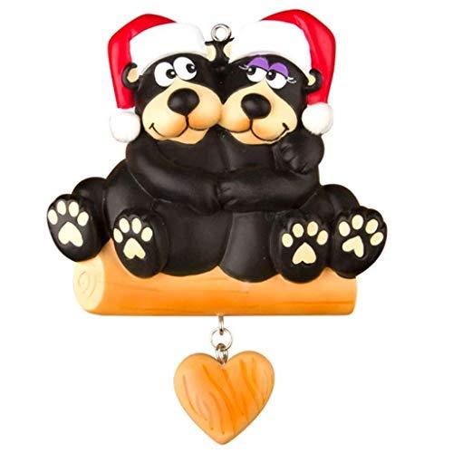 Black Bear Family Personalized Ornament (Family of 2)