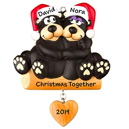 Black Bear Family Personalized Ornament (Family of 2)