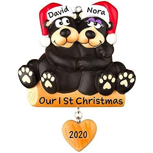 Black Bear Family Personalized Ornament (Family of 2)
