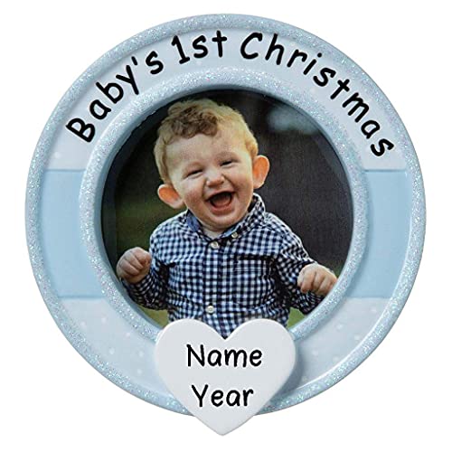 Blue Picture Frame Christmas Ornament Default Title